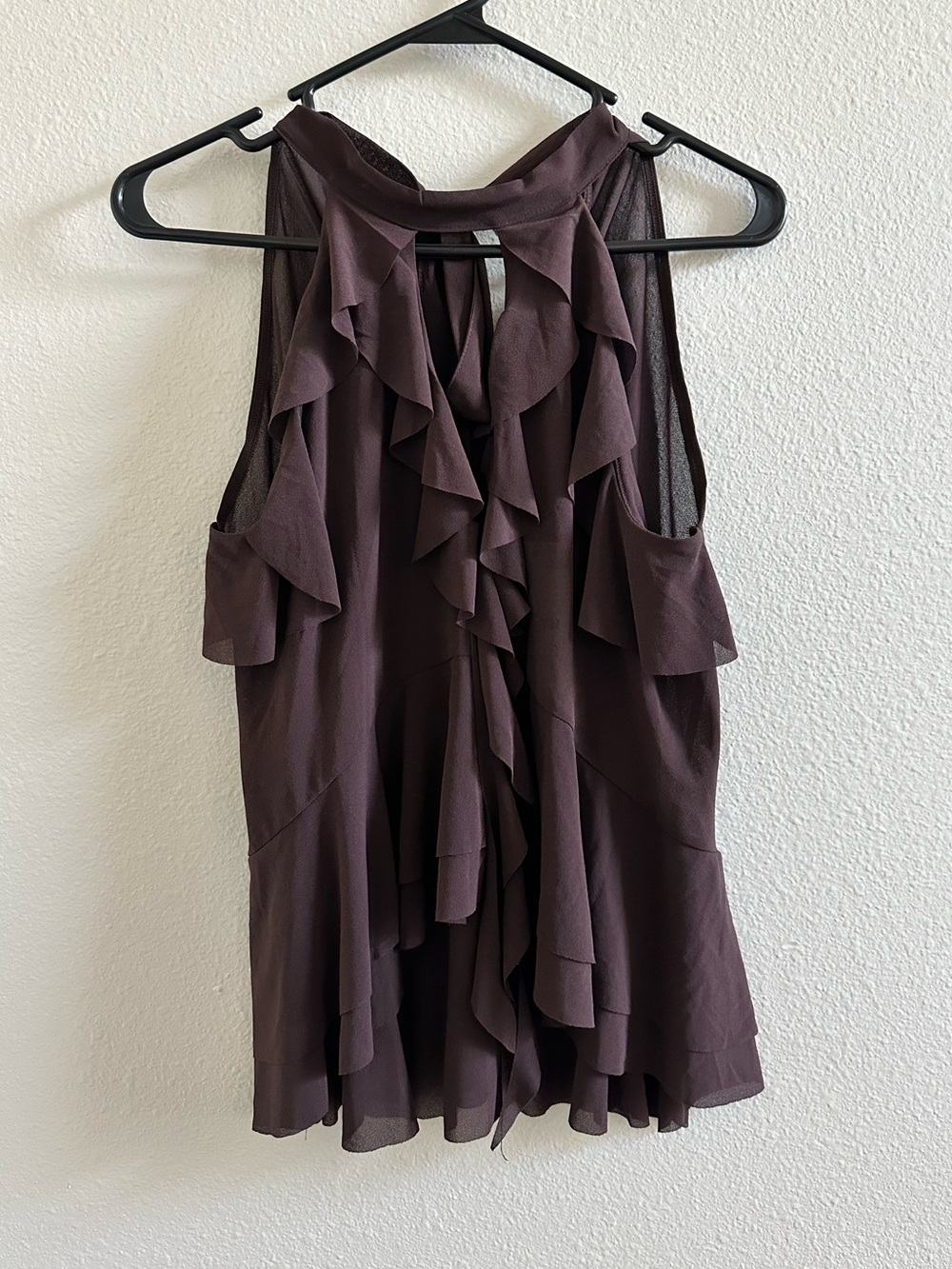 Zara Ruffle Front Sleeveless Top
